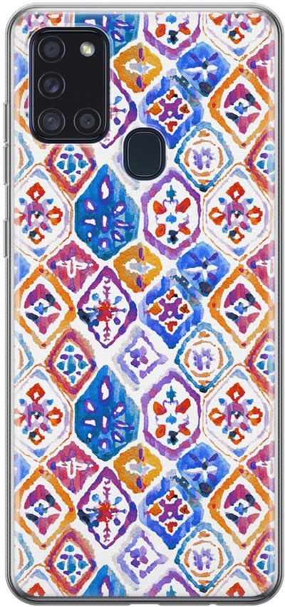 Leuke Telefoonhoesjes - Hoesje geschikt voor Samsung Galaxy A21s - Boho vibe - Soft case - TPU - Print / Illustratie - Multi