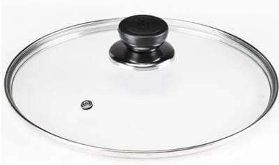 Pan Deksel - Glazen Deksel - Koken en Bakken - Hittebestendig Handvat - 34 cm - Zilver