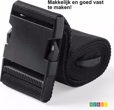 *** 180cm Verstelbare Kofferriemen - Geschikt voor iedere Koffer - Zwart - van Heble® ***