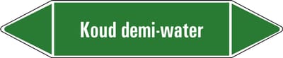 Koud demi-water leidingmarkering op vel 75 x 17 mm - 8 per vel
