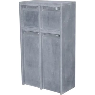 Brievenbusunit Alicante 4box - Natuursteen - Blauwe Hardsteen - 4 Stuks - 73x123x34cm