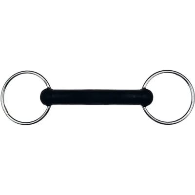2 ring bit voor rechte paarden met rubber Feeling