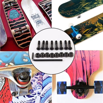 Skateboard Bouten en Hardware Set voor Reparatie van Skateboards en Longboards - Inclusief Moeren en Pegs, 50mm, Perfect voor Onderhoud en Vervanging