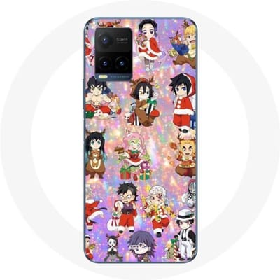 Coque pour Vivo Y21s 2021 / Y21 2021 Demon slayer merry christmas affiche le cadeau de noël