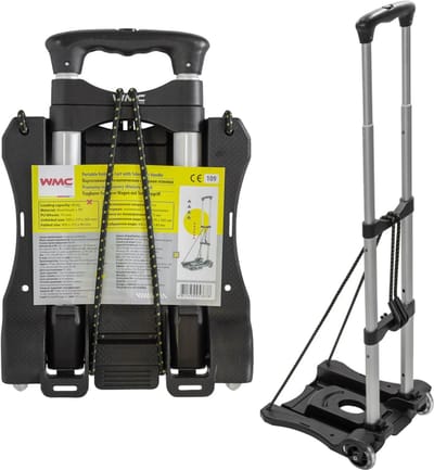 WMC - Opvouwbare Transportkar - 40kg - Aluminium - Telescoopgreep - Opvouwbaar