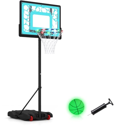 Basketbalpaal - Basketbalring - Verstelbaar in hoogte - 164–193 cm - Voor buiten - Met wieltjes – Weerbestendig