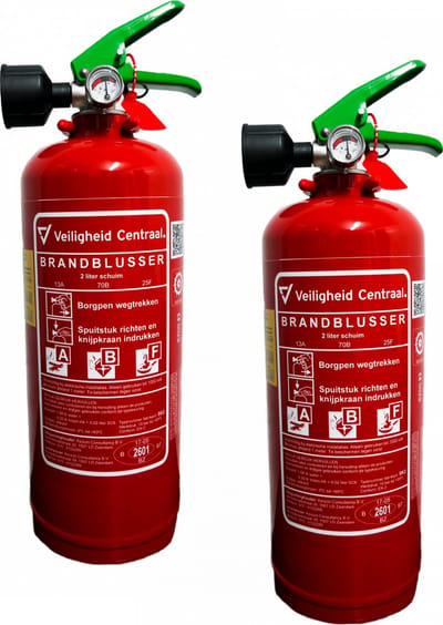 2 stuks - PFAS vrije Schuimblussers ABF 2 liter - Met keuring en wandbeugels