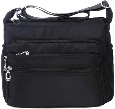 JHUBERS- Schoudertas Dames Lichtgewicht - Waterdichte Crossbodytas - Nylon Boodschappentas - Verstelbare Riem - Meerdere Vakken - 2 Maten