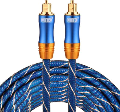 By Qubix - ETK Digital Toslink Optical kabel 5 meter - audio male to male - Optische kabel BLUE series - Blauw audiokabel soundbar