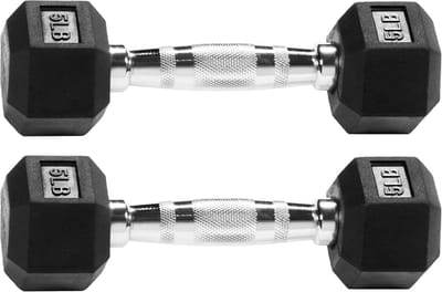 Rubberen Geëcapuleerde Hex Dumbbell - Meerdere Maten Beschikbaar