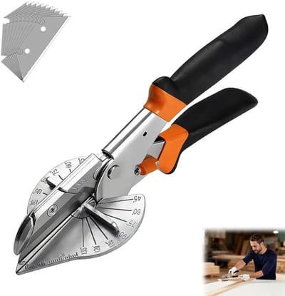 Scissors met 10 vervangende blades - precieze hoekscharen voor hout - plastic - PVC - verstelbaar van 45 tot 135 graden voor kabelgoot - hout - kunststof - PVC en meer