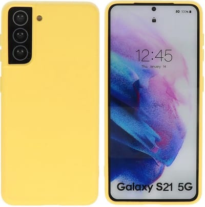 Hoesje Geschikt voor Samsung Galaxy S21 - Backcover Telefoonhoesje - Geel