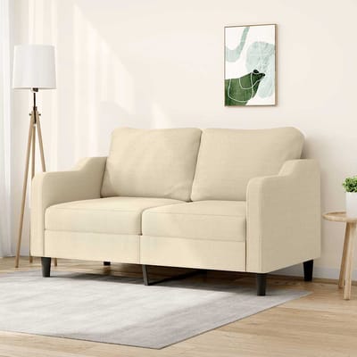 vidaXL - Tweezitsbank - 140 - cm - stof - crèmekleurig
