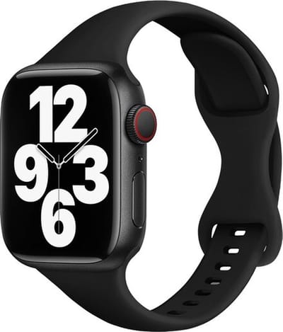By Qubix - Geschikt voor Apple Watch bandje - Siliconen sportbandje Slim Fit - Bordeaux - Geschikt voor Apple Watch 44mm / 45mm / 46mm / 49mm (Ultra 1,2 en 3) - siliconen sport bandje - smartwatchbandje