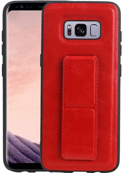 Grip Stand Hardcase Backcover - Telefoonhoesje - Achterkant Hoesje - Geschikt voor Samsung Galaxy S8 - Rood