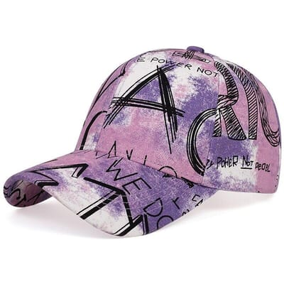 Casquettes de Baseball Unisexe Imprimé Graffiti Lettres Tie Dye Printemps et Automne Chapeaux Casuels Réglables d'Extérieur Chapeau Anti-Soleil gray