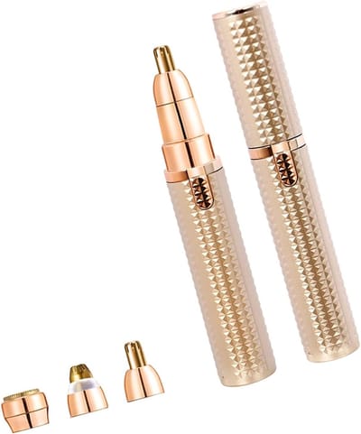 Haarverwijderaar in lippenstiftvorm voor vrouwen, wenkbrauwtrimmer, USB-oplaadbaar, geschikt voor het verwijderen van lichaams- en gezichtshaar, benen, gezicht en wenkbrauwen (goud).