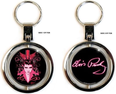 Elvis Presley - Let's Face It Sleutelhanger - Zwart/Roze