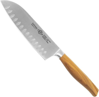 Eikaso Solingen Santokumes 16 cm – Gesmeed met Kullenschliff – Olijfhouten Handvat