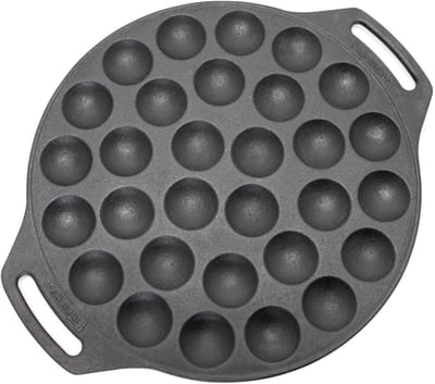 Poffertjes Pan - Mini Pannenkoek Pan - Lekkernijen Bakken - Gietijzeren Kwaliteit - 30 Stuks - Zwart