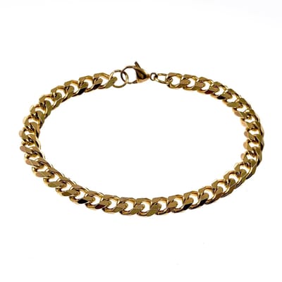 8 mm Armband Heren - Cubaanse-Stijl - Verguld Roestvrij Stalen
