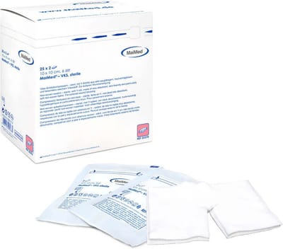 Maimed Non-woven split kompres 10x10cm- per 2 stuks steriel verpakt - (50 stuks)