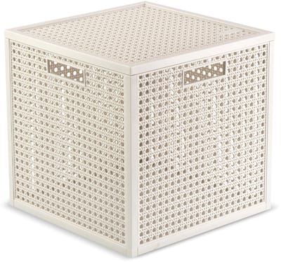 Curver Kaya opbergmand in kubusvorm - 19 l - 28 x 28 x 28 cm - Wit - premium opbergoplossing, duurzaam kunststof, modern huisorganiseren