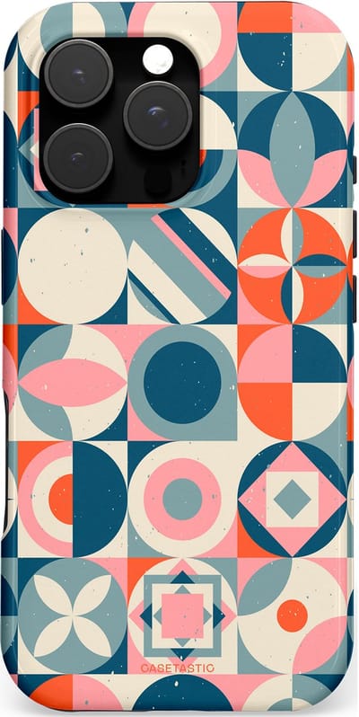 Casetastic hoesje geschikt voor Apple iPhone 16 Pro - MagSafe - Dubbellaagse bescherming - Geonoord - Fashion Case - Crème Petrol Saliegroen Grijs