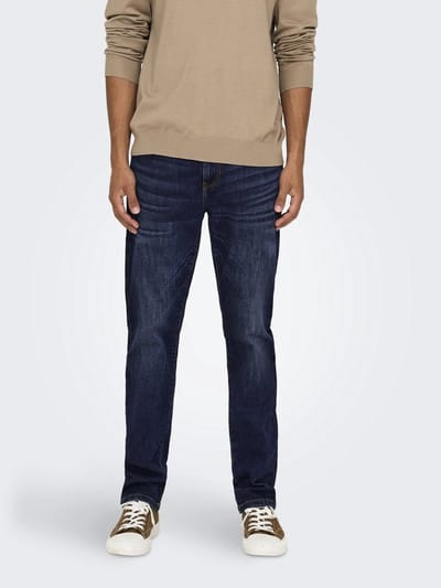 Only & Sons blauwe heren jeans   Stonewash wassing   Relaxed Fit   5-Pocket zakken   Knoop- en ritssluiting   Duurzaam   Regular waist Blauw 29/30