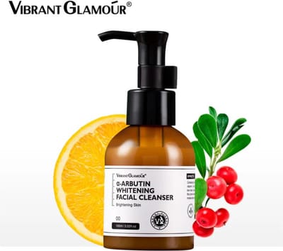 VIBRANT GLAMOUR α-Arbutin Whitening Facial Cleanser - α-Arbutin Verheldering - Stralende Teint - Pigmentvlekken Vervagen - Diepe Reiniging - Egalere Huid