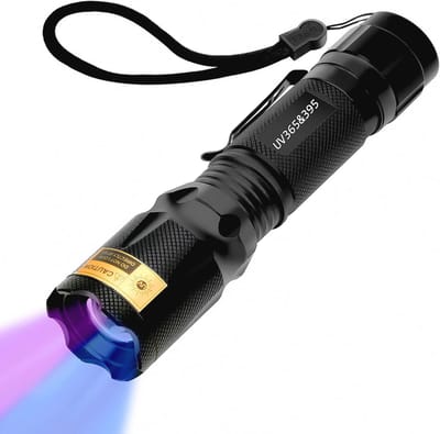 UV-zaklamp met 365nm en 395nm - Zoombare Ultraviolet Torch voor Detectie van Urinevlekken en Scorpions