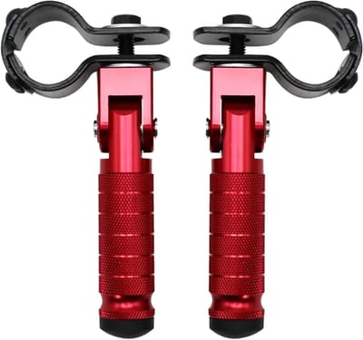 Opvouwbare voetsteunen - 2 stuks - 12,2 x 11 cm - 90° opvouwbaar - 31-33 mm klembereik - achterstandaard - achtervoetsteun - bumpersteunbalk - opvouwbare voetsteun - voetsteun passagier - achtertrede