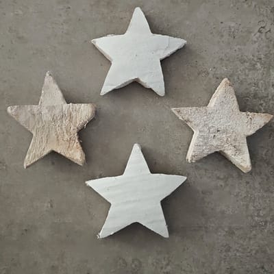Coconut Star 7 Cm White 100 pcs- kerstdecoratie voor binnen - kerst - stukjes - decoratie - kerstster - kokos - coco - ster