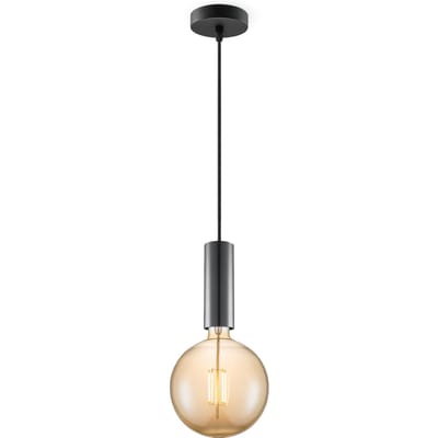 Home sweet home hanglamp Saga zwart Globe g180 - amber