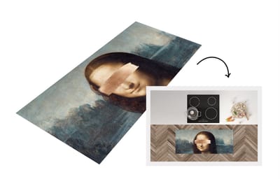 Keukenloper - Loper keuken - Mona Lisa - Leonardo da Vinci - Rosegoud - 120x50 cm - Keukenloper vinyl