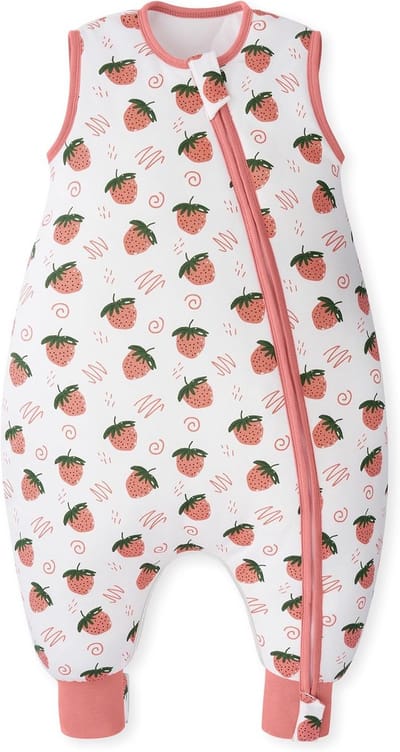 Babyslaapzak met voeten - Winter trappelzak - Warm en veilig slapen - 25 TOG - 100 cm - Roze aardbeien