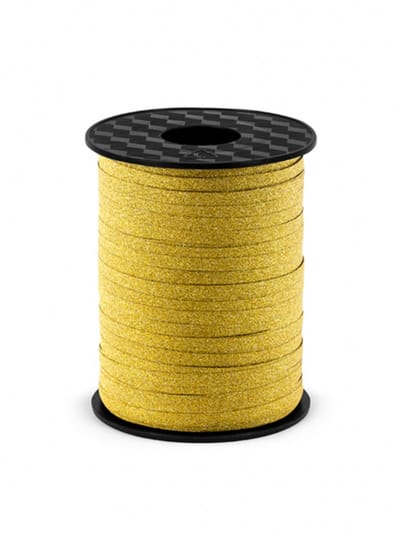 Lint - Glitter Goud - 225 m x 5 mm - Ballonlint - Een Stuk