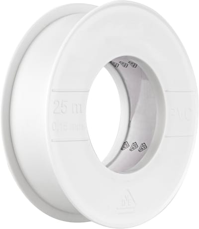 Isolatietape - Elektrische tape PVC - Elektrische Isolatie - Vlamvertragend - 25mm x 25m - Wit