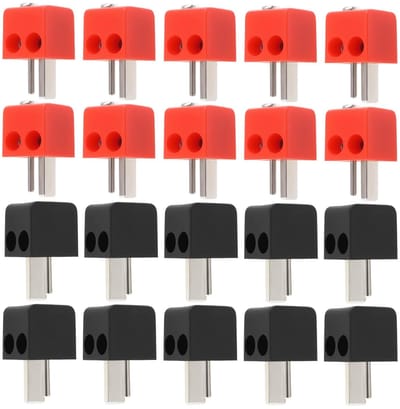Dailygoods- Luidspreker Plug Set - 20 Stuks - 2-Pins DIN-Stekkeradapter - Schroef Aansluiting - Kunststof - Geschikt voor Audio/Video Apparatuur - Luidsprekeradapter