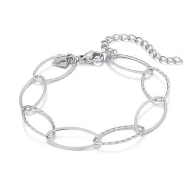 Twice As Nice Armband in edelstaal, open ovalen 16cm+5cm