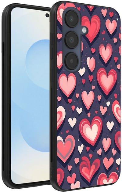 Smartphonica Telefoonhoesje Geschikt voor Samsung Galaxy S25 met Hartjes Opdruk - TPU Backcover Case With Heart Design geschikt voor Samsung Galaxy S25