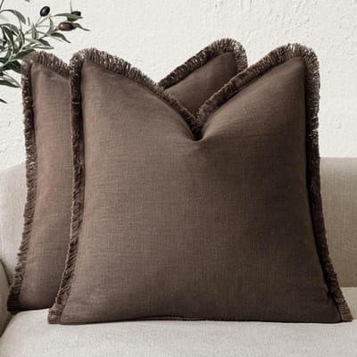20x20 Lichtroze Inch Linnen Franje Sierkussenhoezen Boho Boerderij Kussenhoes met Kwastjes Bank Woonkamer Kussensloop 30x50cm