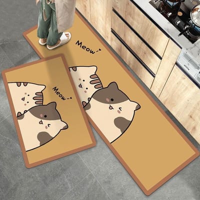 Diatomeeënaarde Keukenmat Waterdicht en Oliebestendig Voetmat Kan Geschrobd en Wasbaar Diatomeeënaarde Gevoerd Cartoon Badkamerkleed 40*60cm