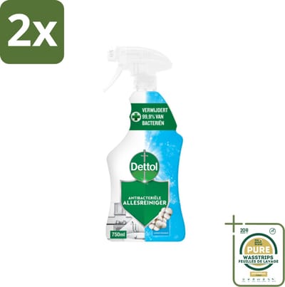 Dettol Antibacteriële Allesreiniger Spray Linnen Frisheid 750 ml - Voordeelverpakking - 2 stuks - Antibacterieel - Katoen geur