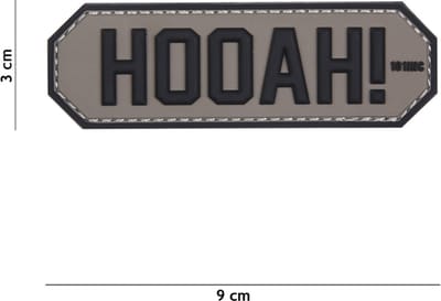 101 Inc Embleem 3D Pvc Hooah Grijs  17057