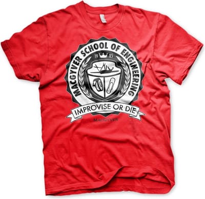 MacGyver School of Engineering T-shirt rood