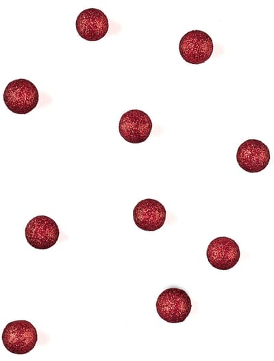 HOBI - 40 rode glitter decoratieballen 10 mm van schuim