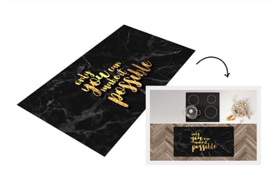 Keukenloper - Loper keuken - Quote - Zelfvertrouwen - Goud - Marmer - 120x60 cm - Keukenloper vinyl
