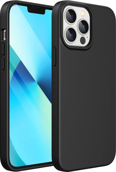 Podec Telefoonhoesje Zwart Geschikt voor iPhone 13 pro max Hoesje En Screenprotector Beschermglas