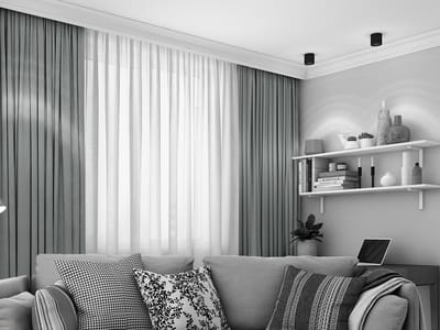Maroyathome LEMONI - Gordijn - Verduisterend - met Plooiband - kant en klaar - 150 x 250 cm - 150 cm breedte en 250 cm lengte - Grijs - 1 Stuk